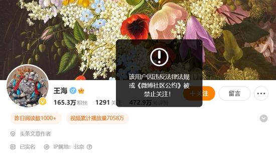 打假人王海账号被禁止关注事件深度解析