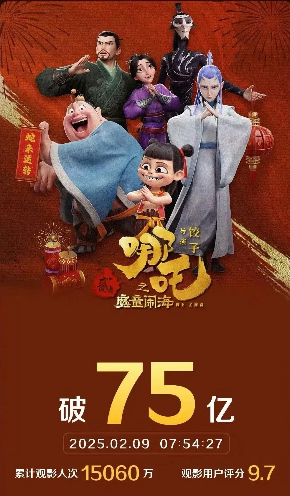 哪吒2进入全球票房榜前5，国漫之光，全球瞩目！