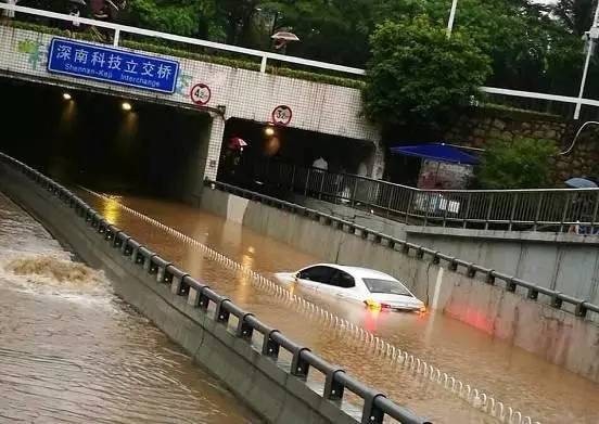 深圳暴雨下的地铁站与驾驶挑战